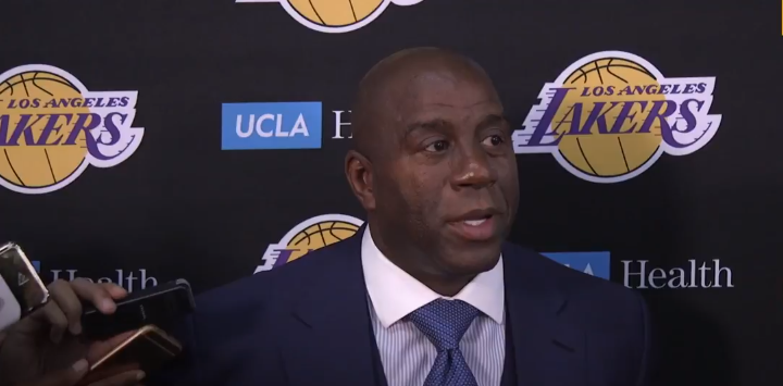 21 Febbraio 2017, Magic Johnson viene nominato President of Basketball Operations dei Los Angeles Lakers (foto da: youtube.com)