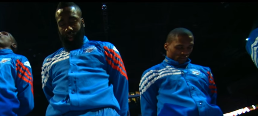 James Harden e Russell Westbrook ai tempi di OKC (foto da YouTube)